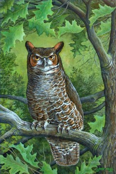 great horned owl animals Oil Paintings